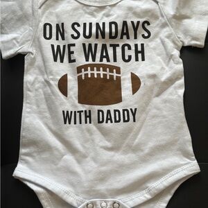 Source Unknown White and Brown Bodysuit with Football Design